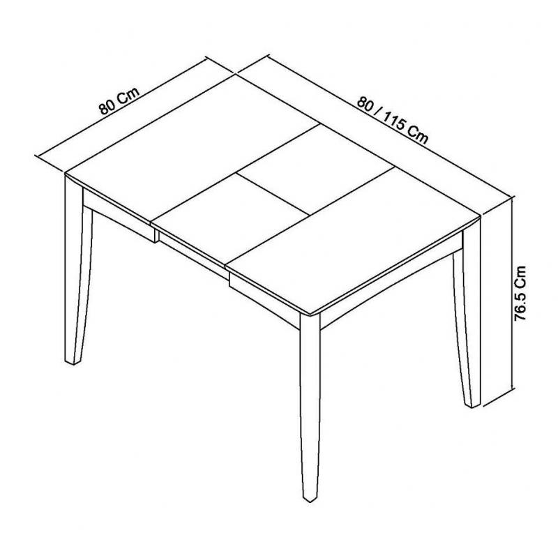 Alesund Grey Extending Cafe Table